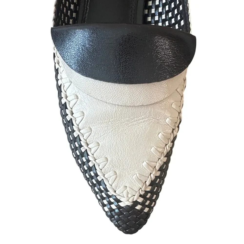 Tory Burch Envelope Bicolor Woven Loafers Coco‎ Cream 10